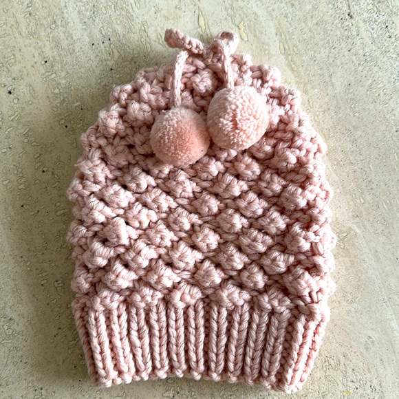 Juicy Couture Crochet Knitted Hat Pink One Size